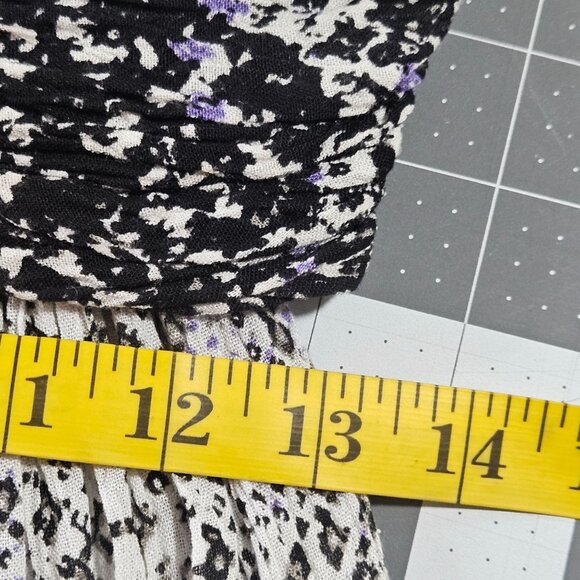 Free People Strapless Mini Dress  S Boho Vacation Tie-Front Ruffle Hem Resort we - Picture 10 of 16